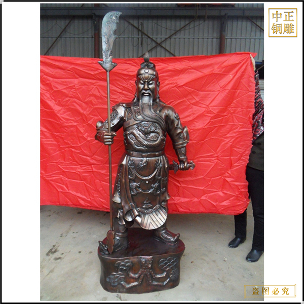 寺廟看書(shū)關(guān)公雕塑